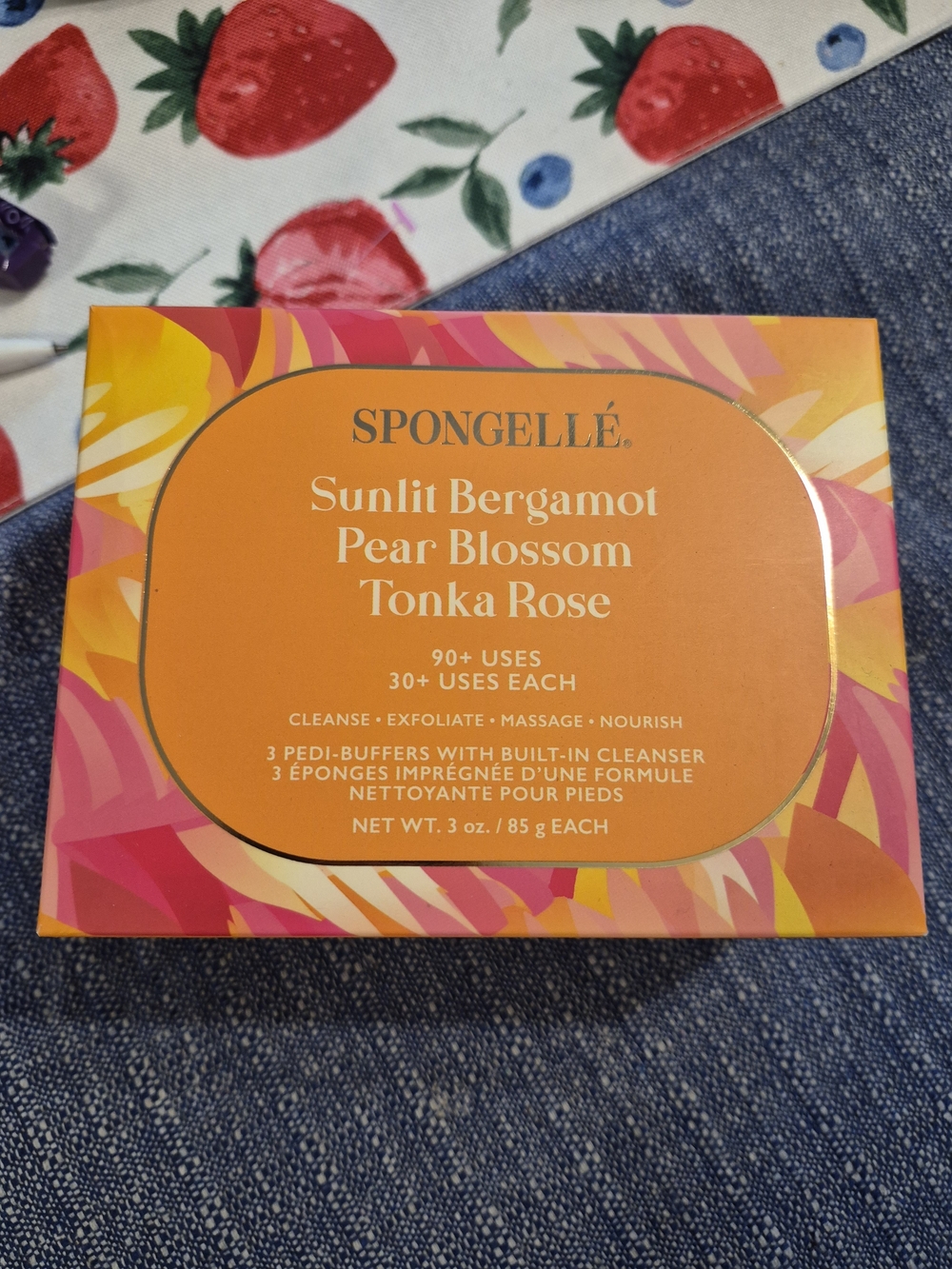 Spongellé Sunlit Bergamot Pear Blossom Tonka Rose Pedi-Buffers